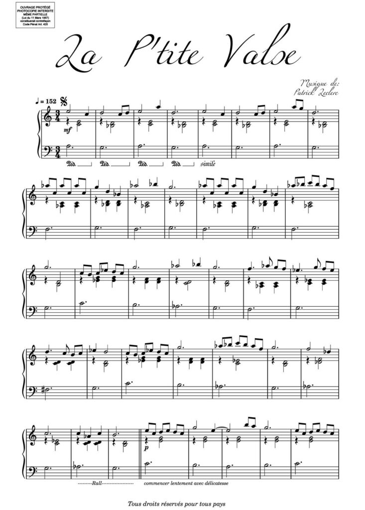 Partitions Piano Faciles Débutants à télécharger en pdf